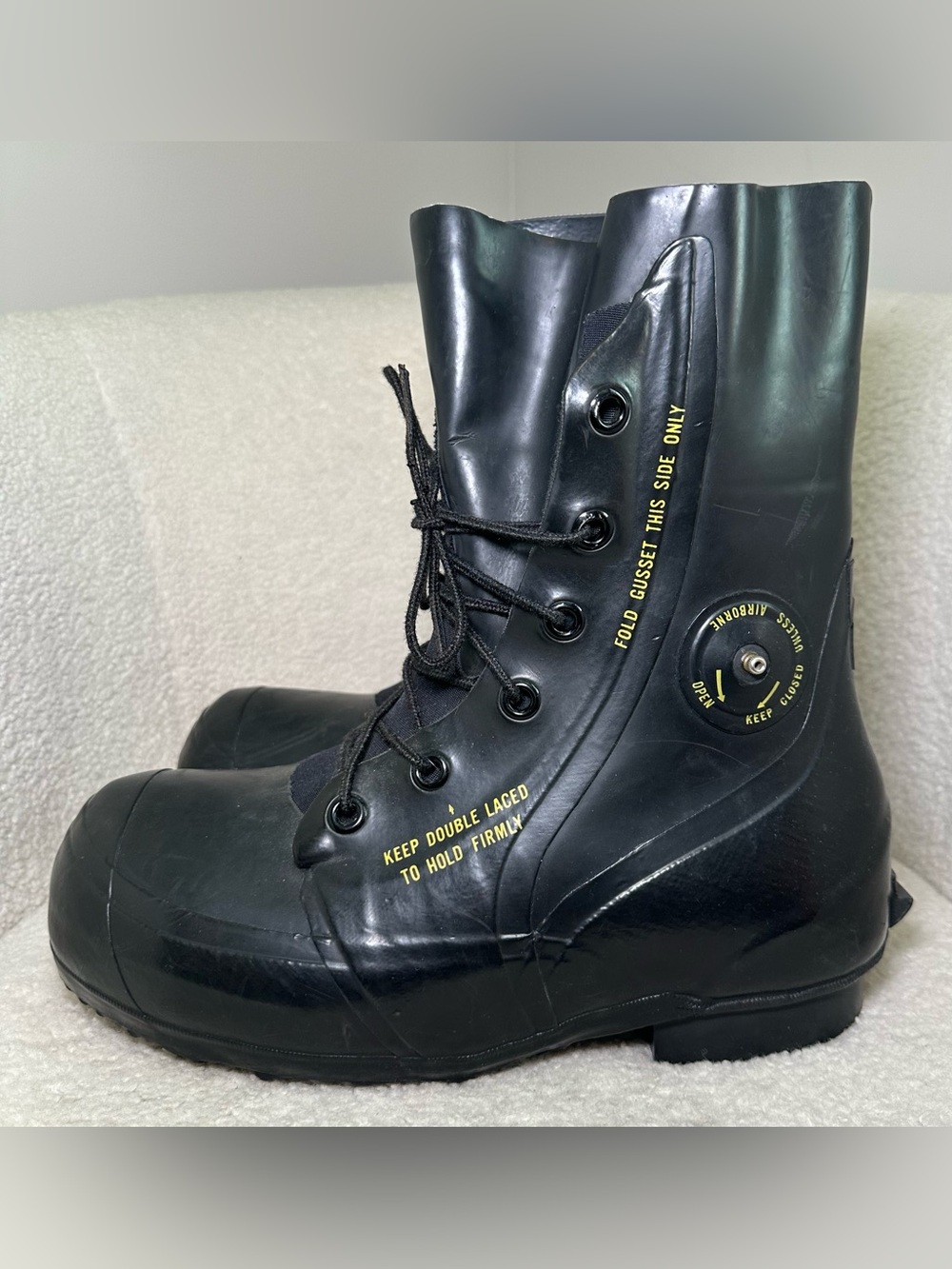 Vintage 1982 Bata U.S. Military Arctic Overboots Black Rubber Cold weather boots - Picture 2 of 15